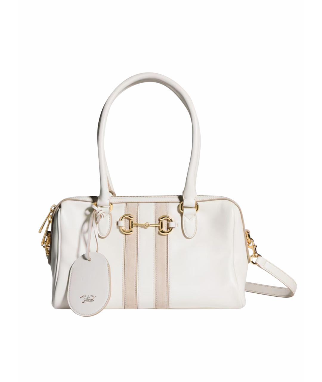 GUCCI Белая кожаная сумка тоут, фото 1