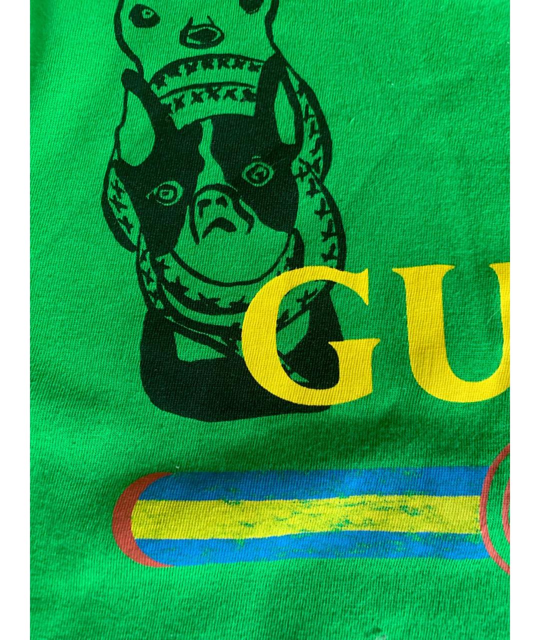 GUCCI Зеленая хлопковая детская футболка, фото 4
