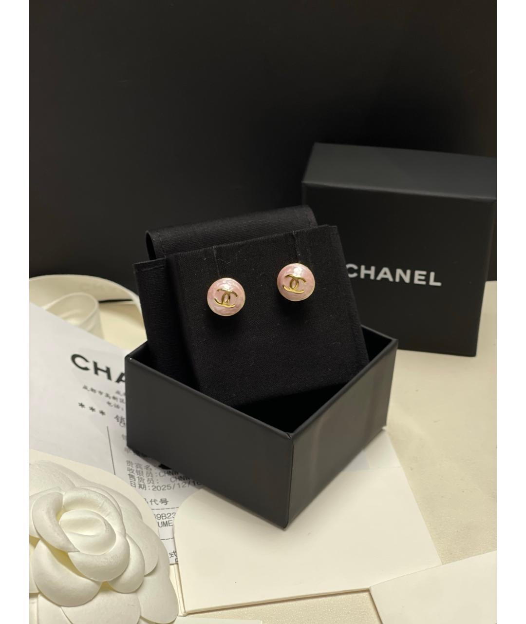 CHANEL Розовые серьги, фото 4