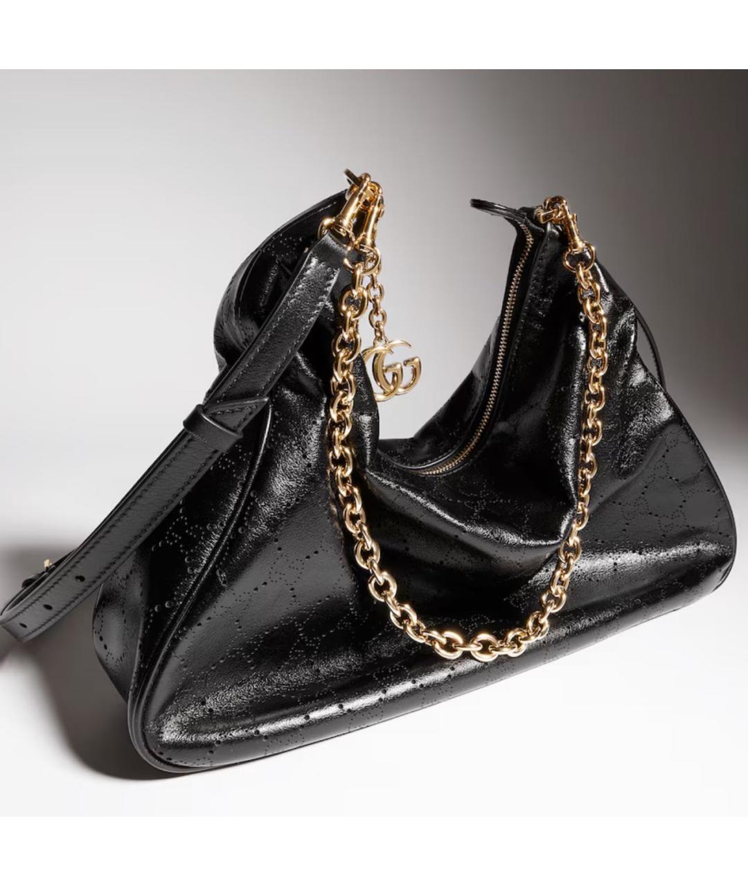GUCCI Черная кожаная сумка тоут, фото 2