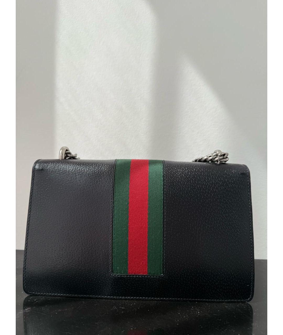 GUCCI Черная кожаная сумка через плечо, фото 3