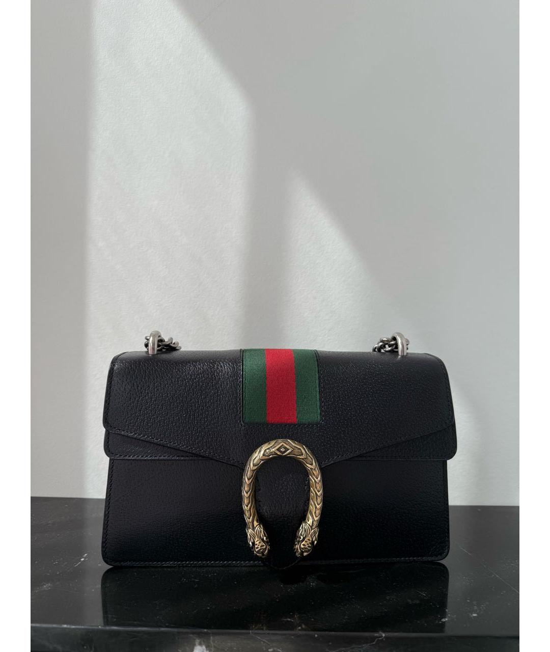 GUCCI Черная кожаная сумка через плечо, фото 9