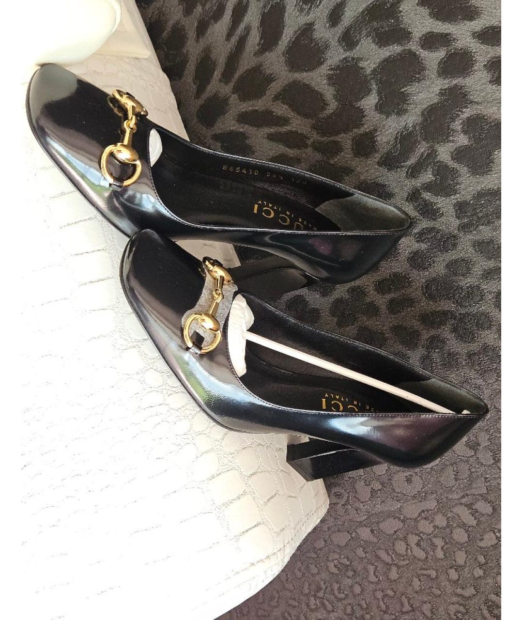 GUCCI Черные кожаные туфли, фото 5