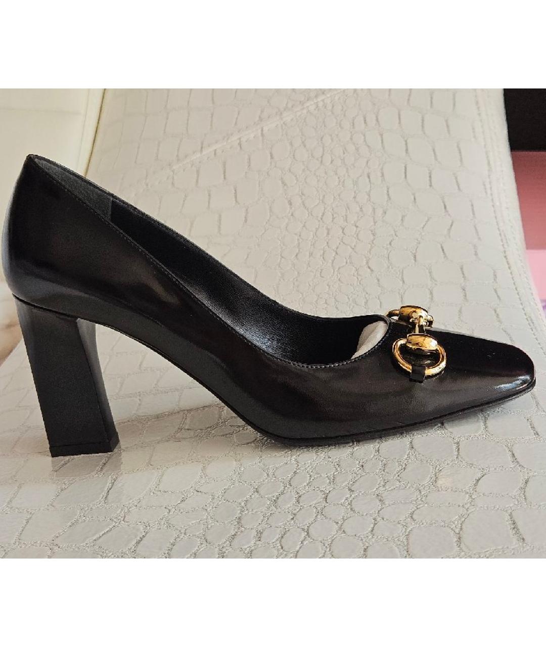 GUCCI Черные кожаные туфли, фото 6