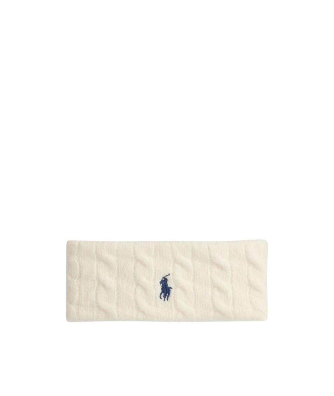 RALPH LAUREN Белая кашемировая повязка на голову, фото 1