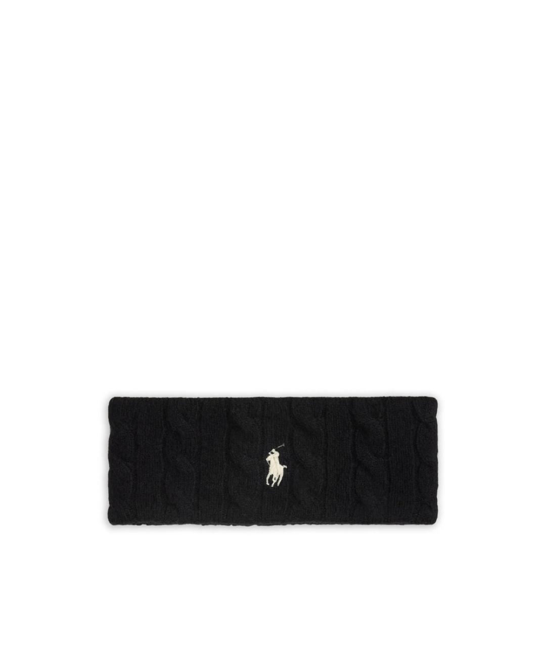 RALPH LAUREN Черная кашемировая повязка на голову, фото 1