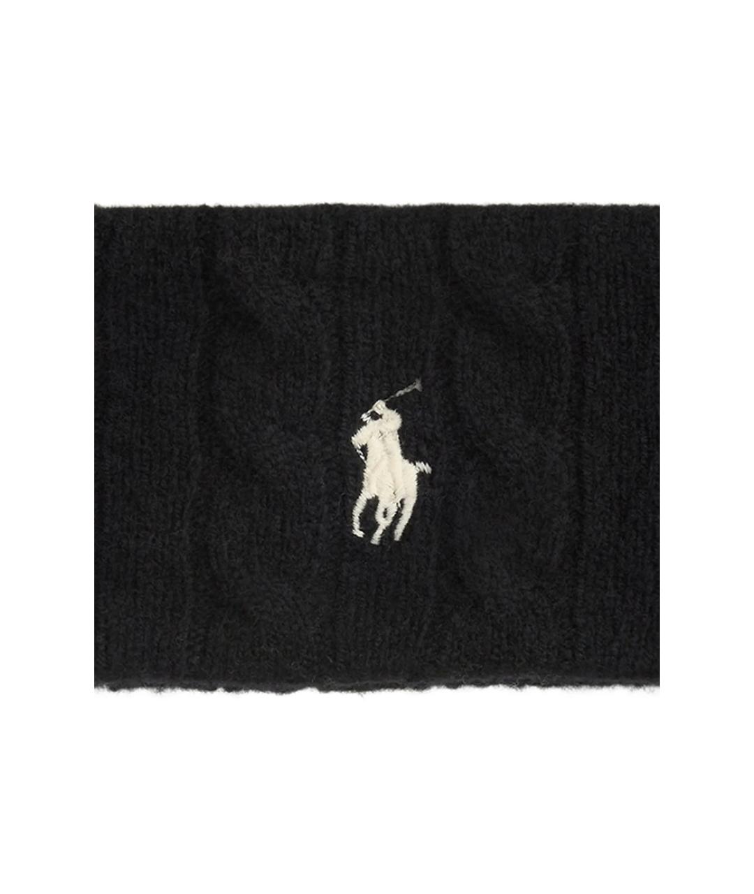 RALPH LAUREN Черная кашемировая повязка на голову, фото 2