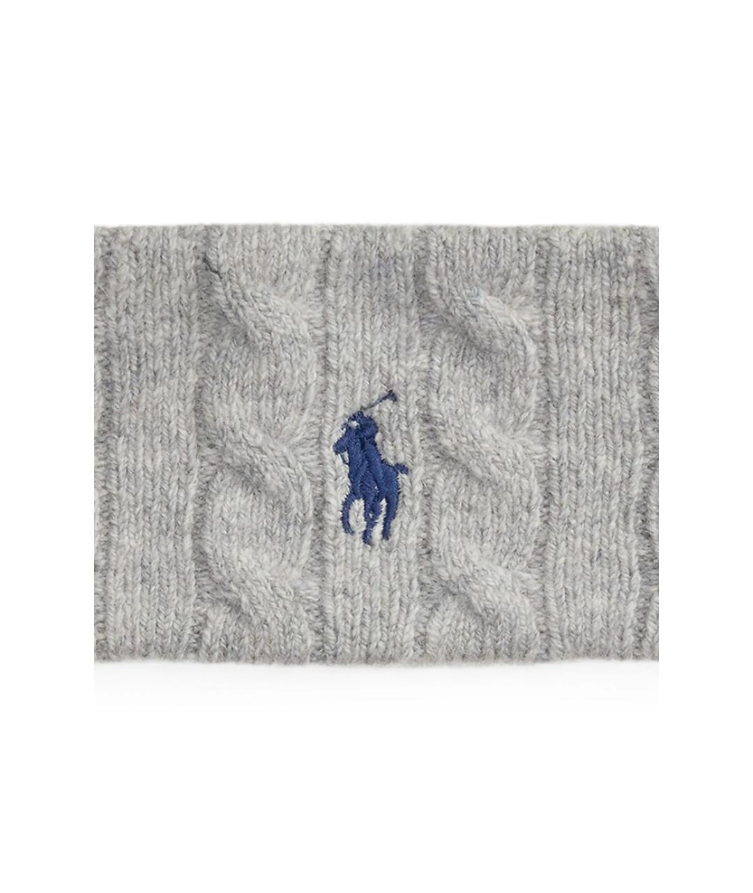 RALPH LAUREN Серая кашемировая повязка на голову, фото 2