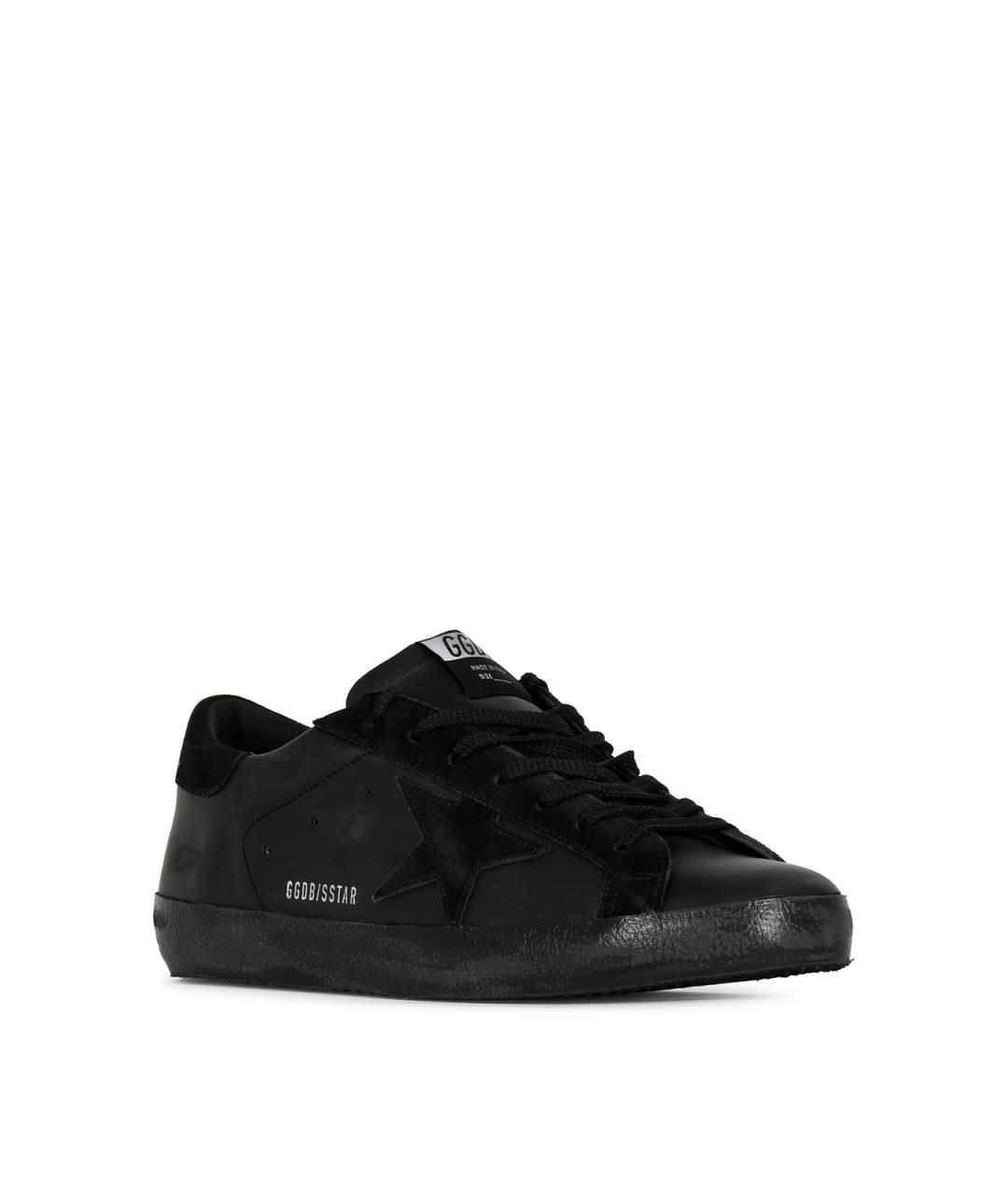 GOLDEN GOOSE Черные синтетические низкие кроссовки / кеды, фото 2
