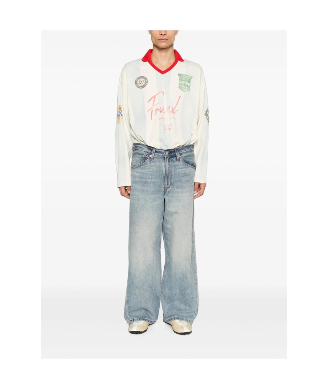 LEVI'S Голубые хлопковые прямые джинсы, фото 4