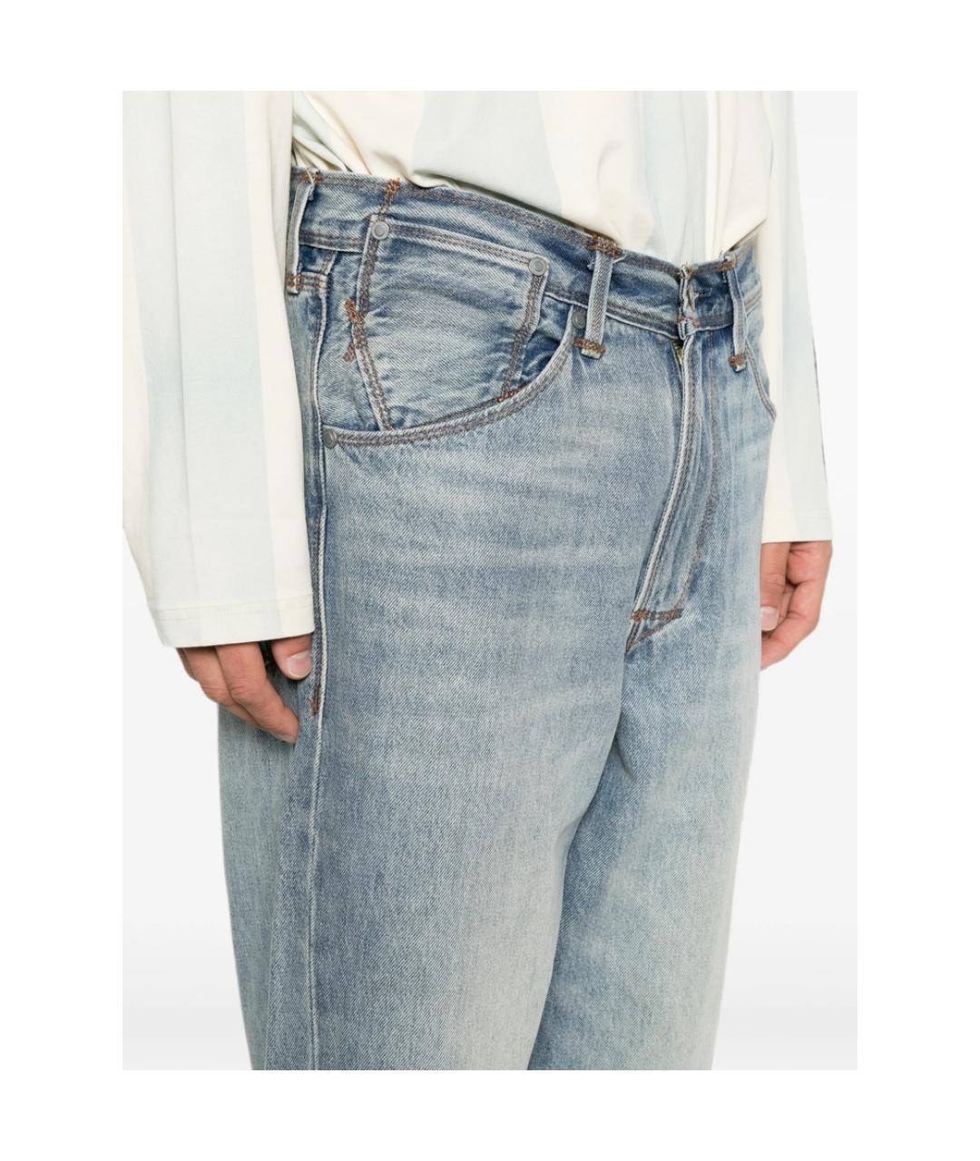LEVI'S Голубые хлопковые прямые джинсы, фото 5