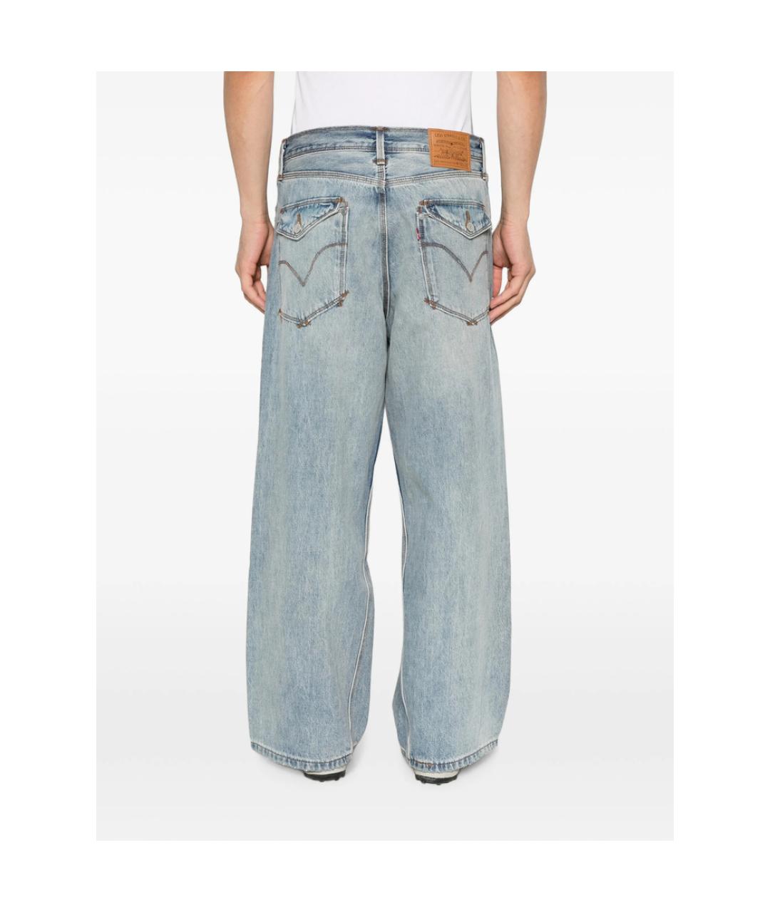 LEVI'S Голубые хлопковые прямые джинсы, фото 3