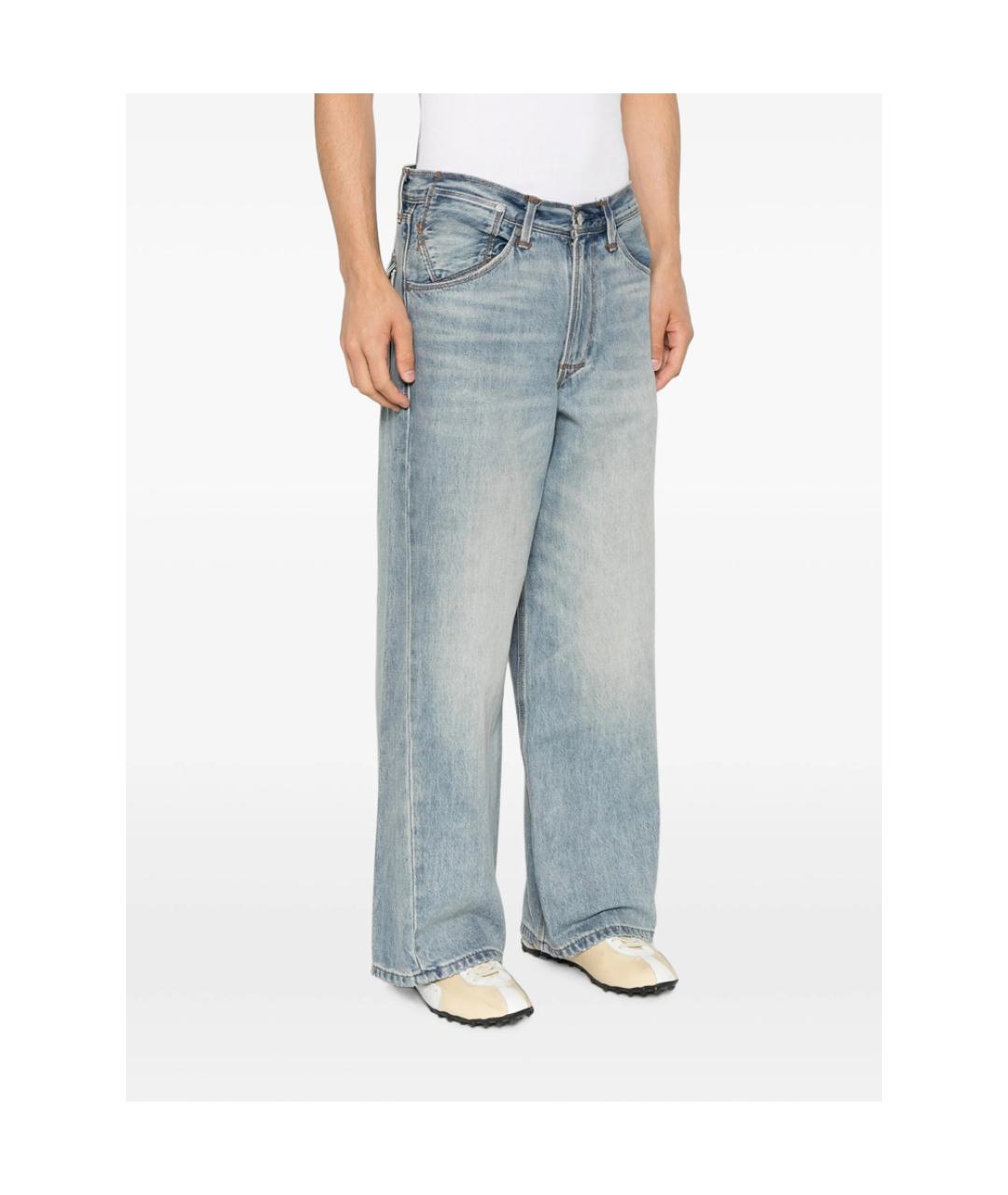 LEVI'S Голубые хлопковые прямые джинсы, фото 2