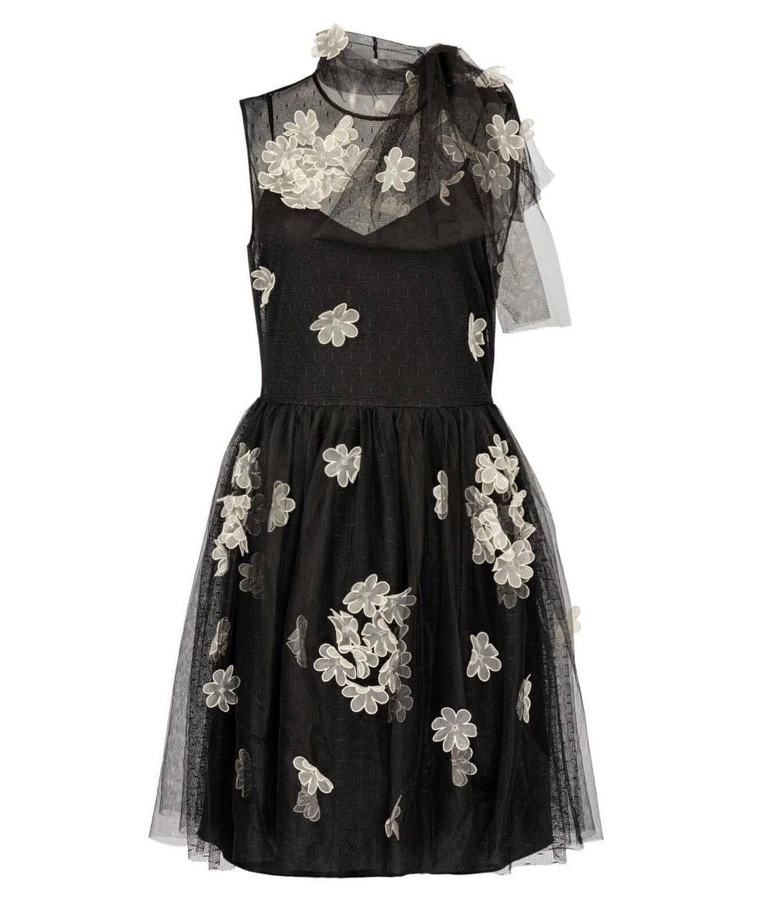 RED VALENTINO Черное полиэстеровое вечернее платье, фото 5