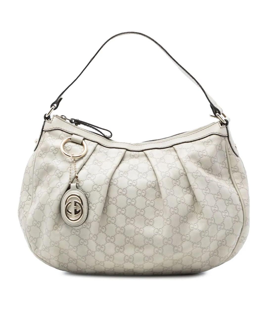 GUCCI Белая кожаная сумка тоут, фото 9