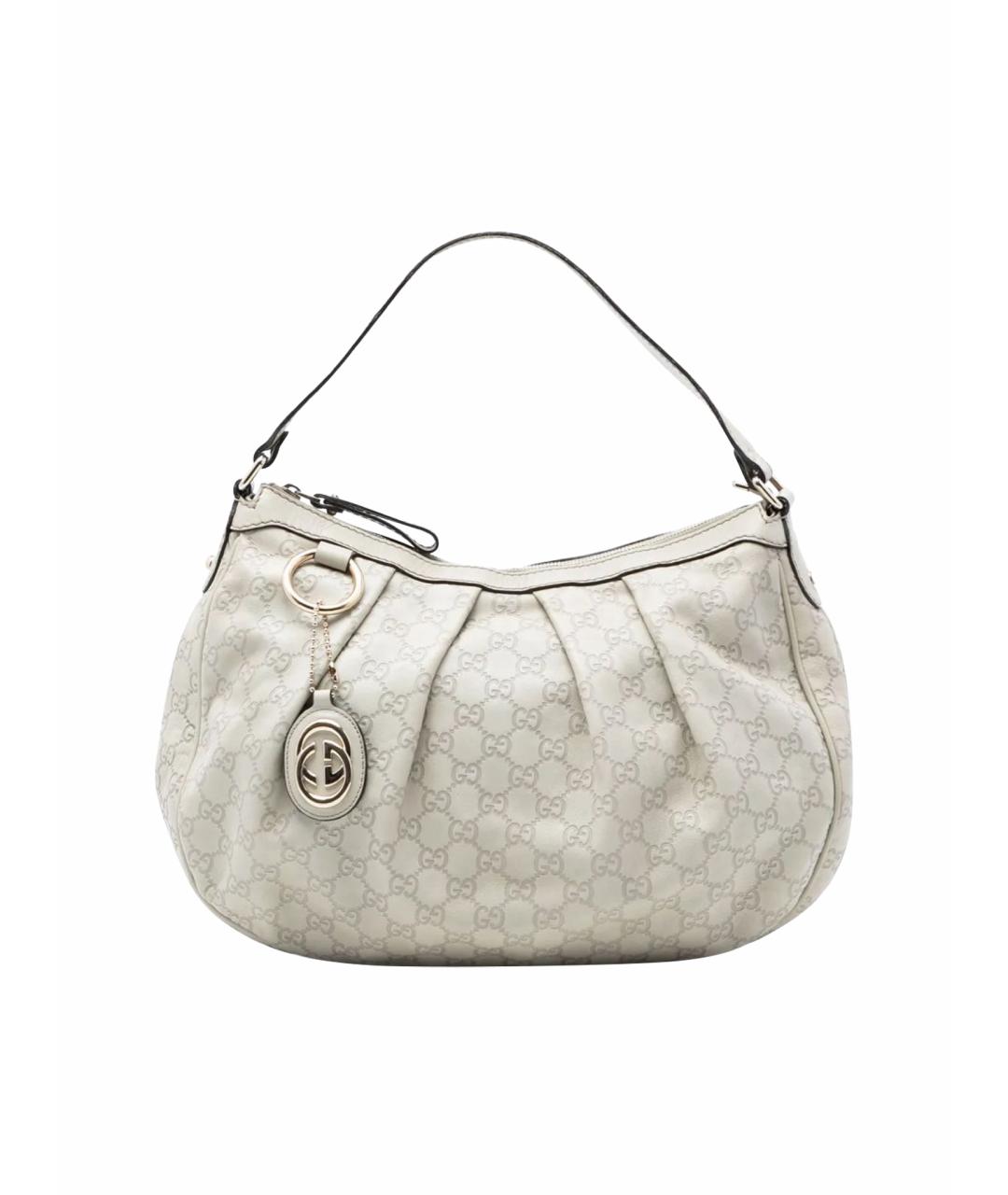 GUCCI Белая кожаная сумка тоут, фото 1
