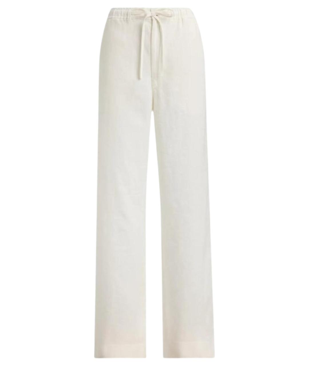 RALPH LAUREN Белые льняные прямые брюки, фото 1