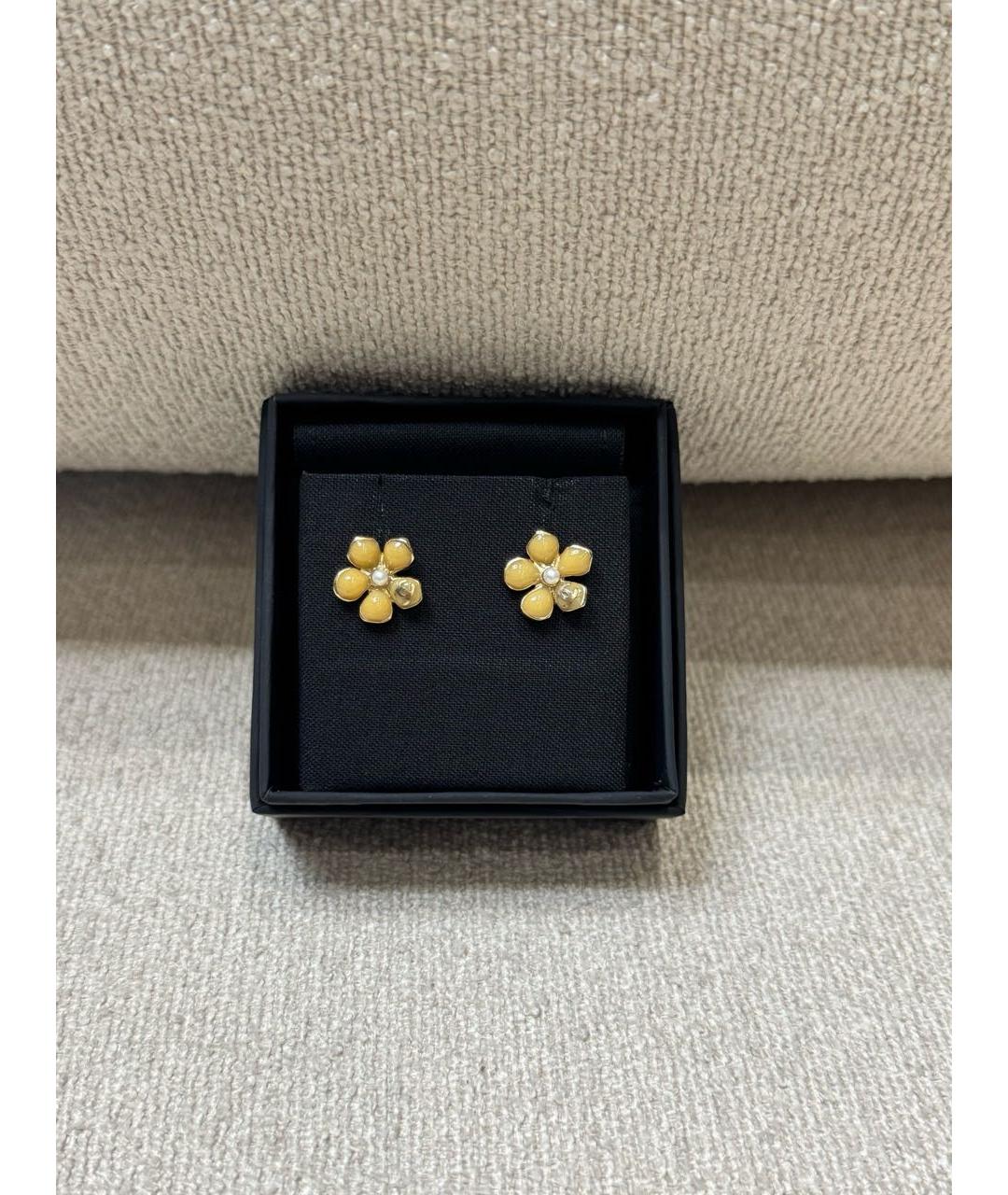 CHANEL Желтые серьги, фото 3