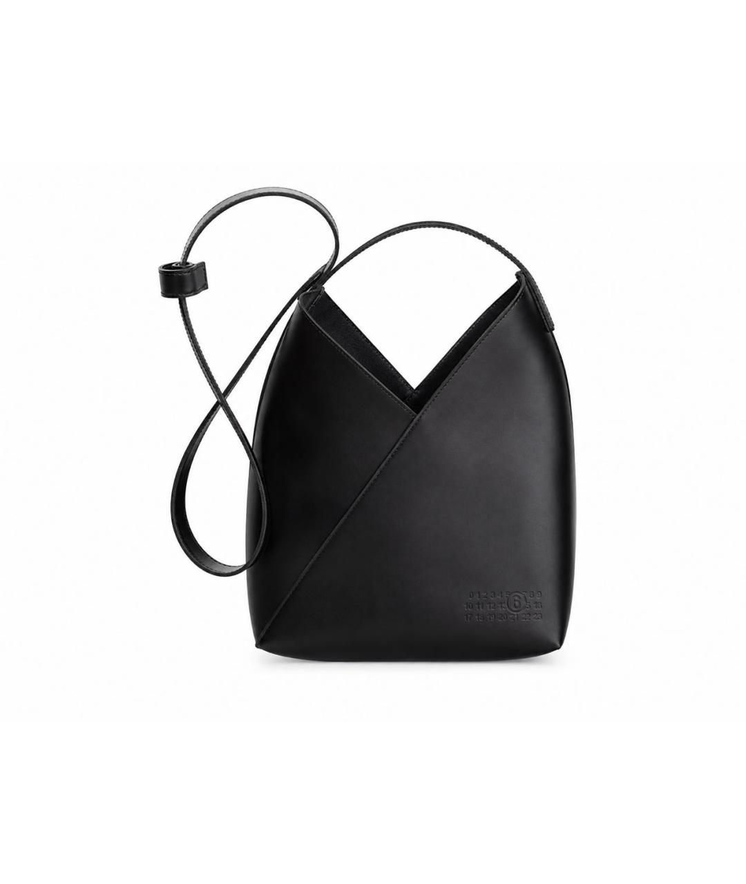 MM6 MAISON MARGIELA Черная кожаная сумка через плечо, фото 3
