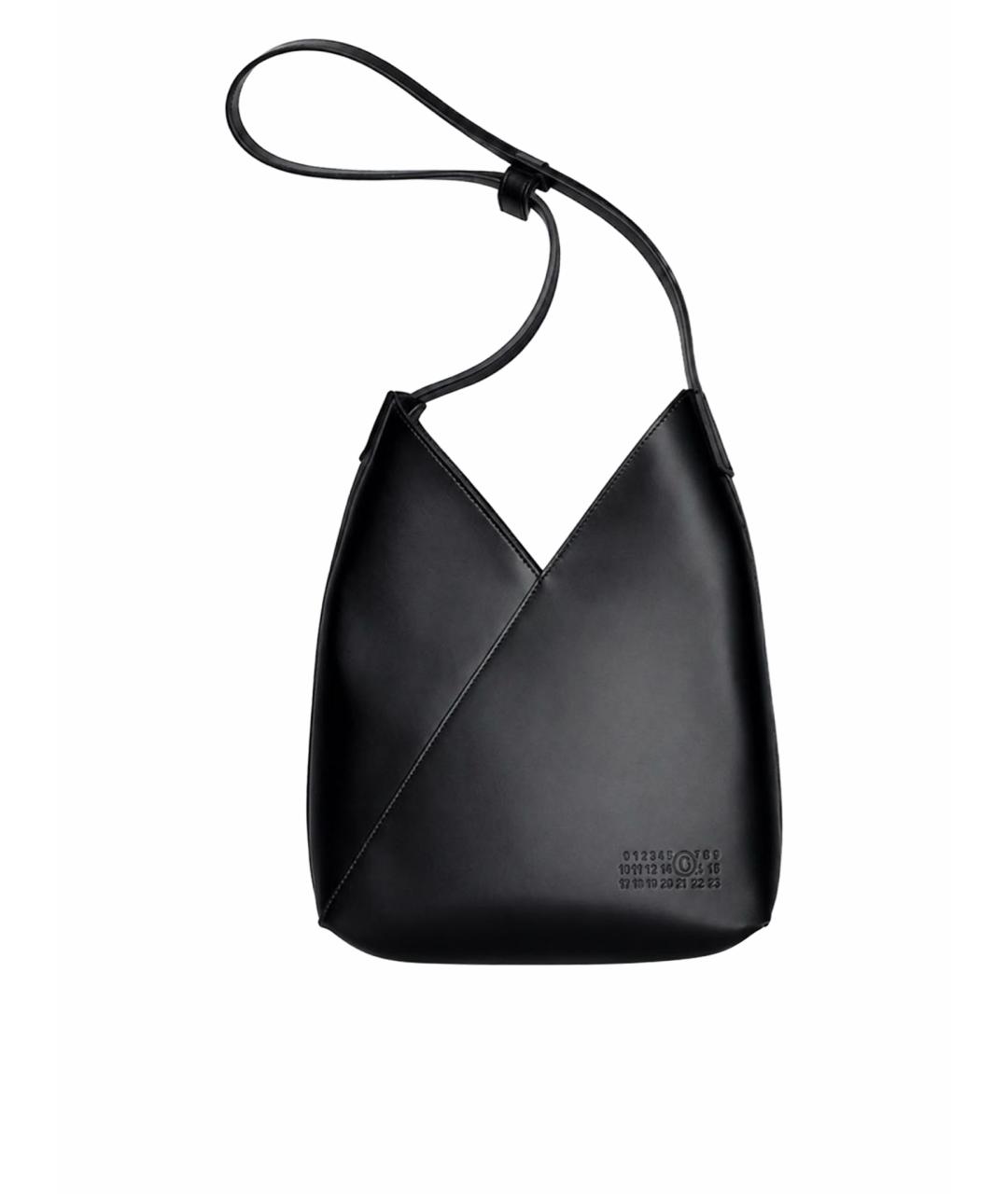 MM6 MAISON MARGIELA Черная кожаная сумка через плечо, фото 1