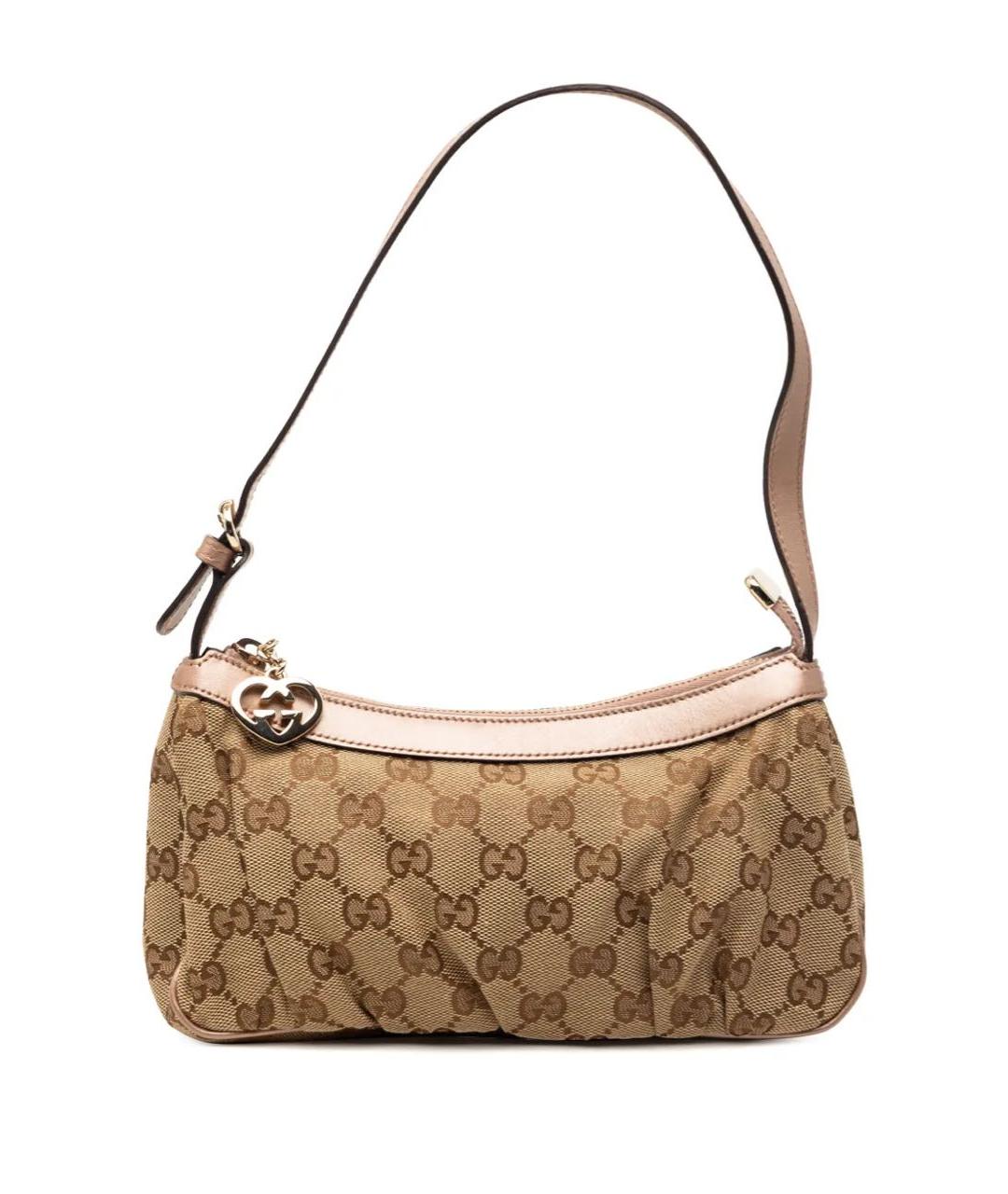 GUCCI Бежевая тканевая сумка с короткими ручками, фото 1
