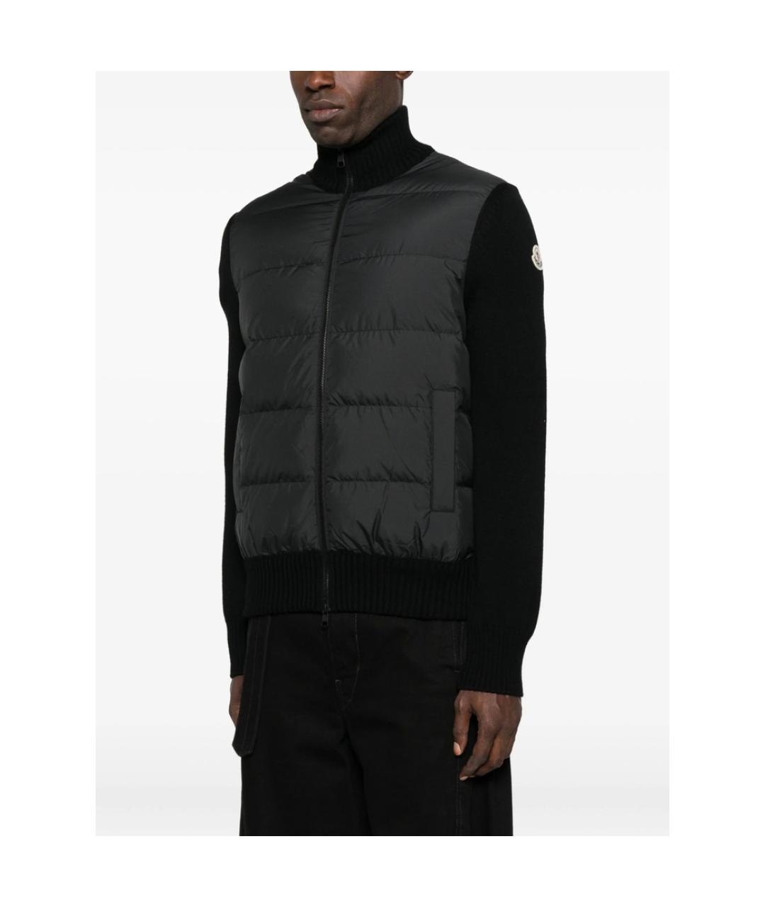 MONCLER Черный полиэстеровый кардиган, фото 4