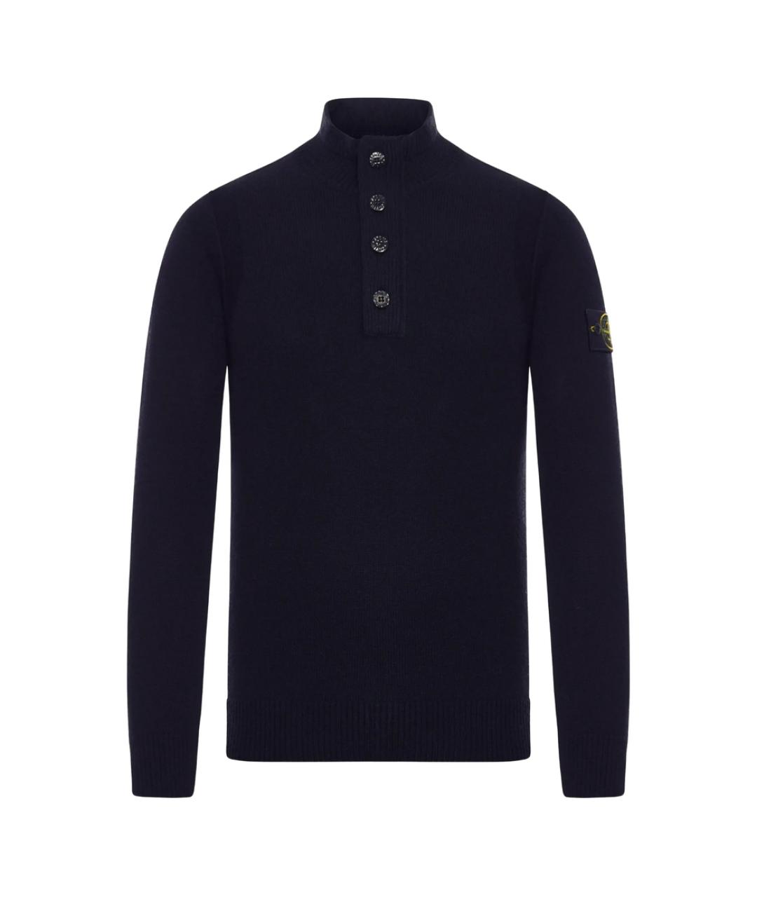 STONE ISLAND Синяя шерстяная водолазка, фото 1