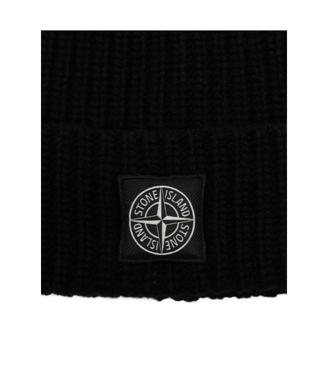 STONE ISLAND Черная шерстяная шапка, фото 2