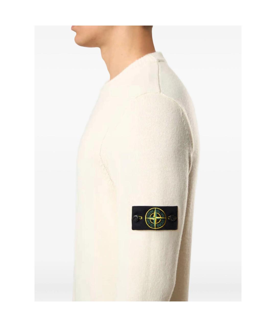 STONE ISLAND Белый шерстяной джемпер / свитер, фото 5