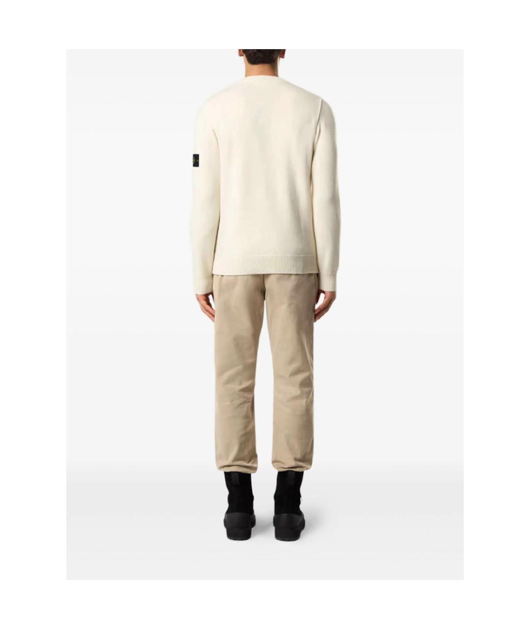 STONE ISLAND Белый шерстяной джемпер / свитер, фото 4