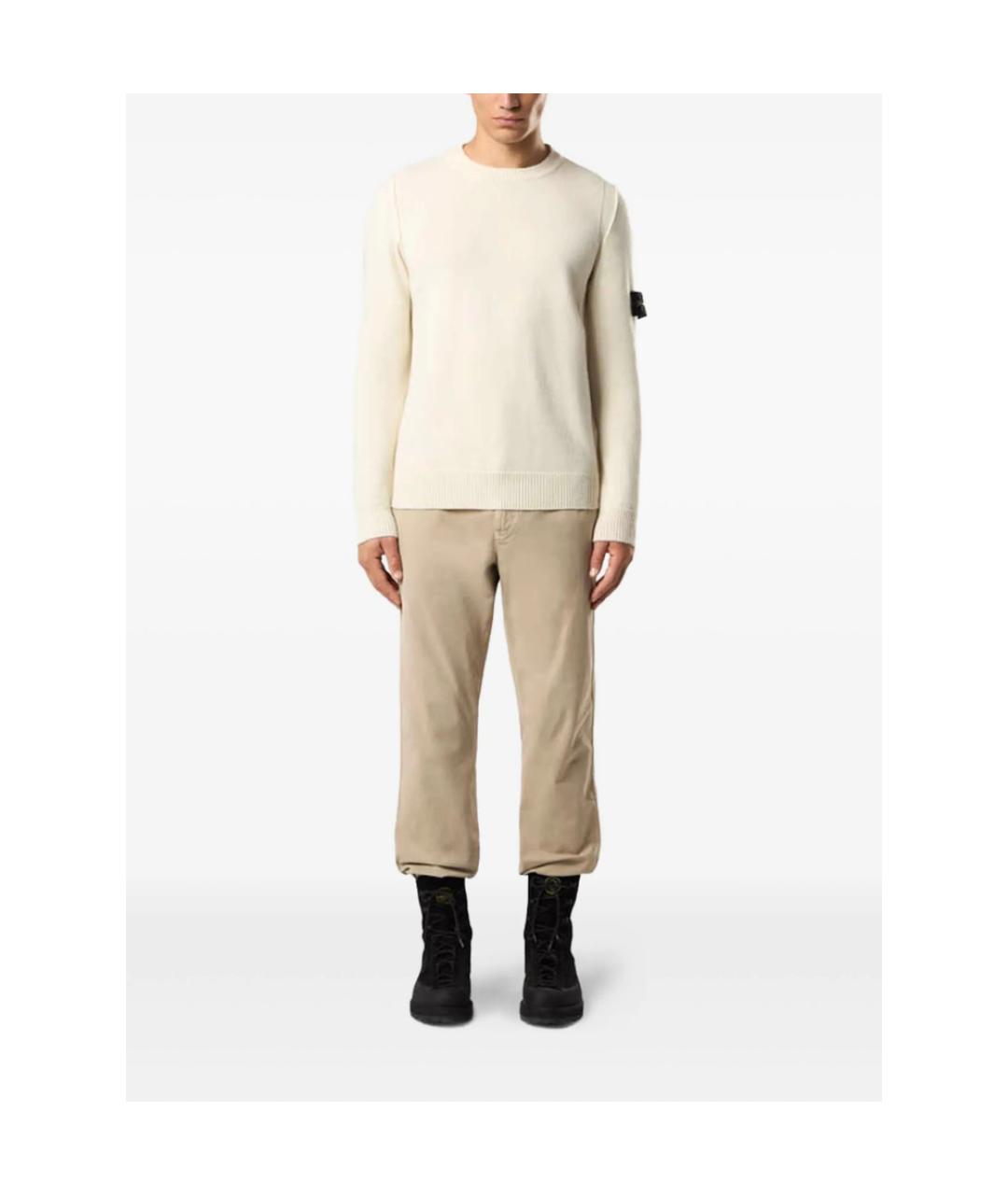 STONE ISLAND Белый шерстяной джемпер / свитер, фото 2