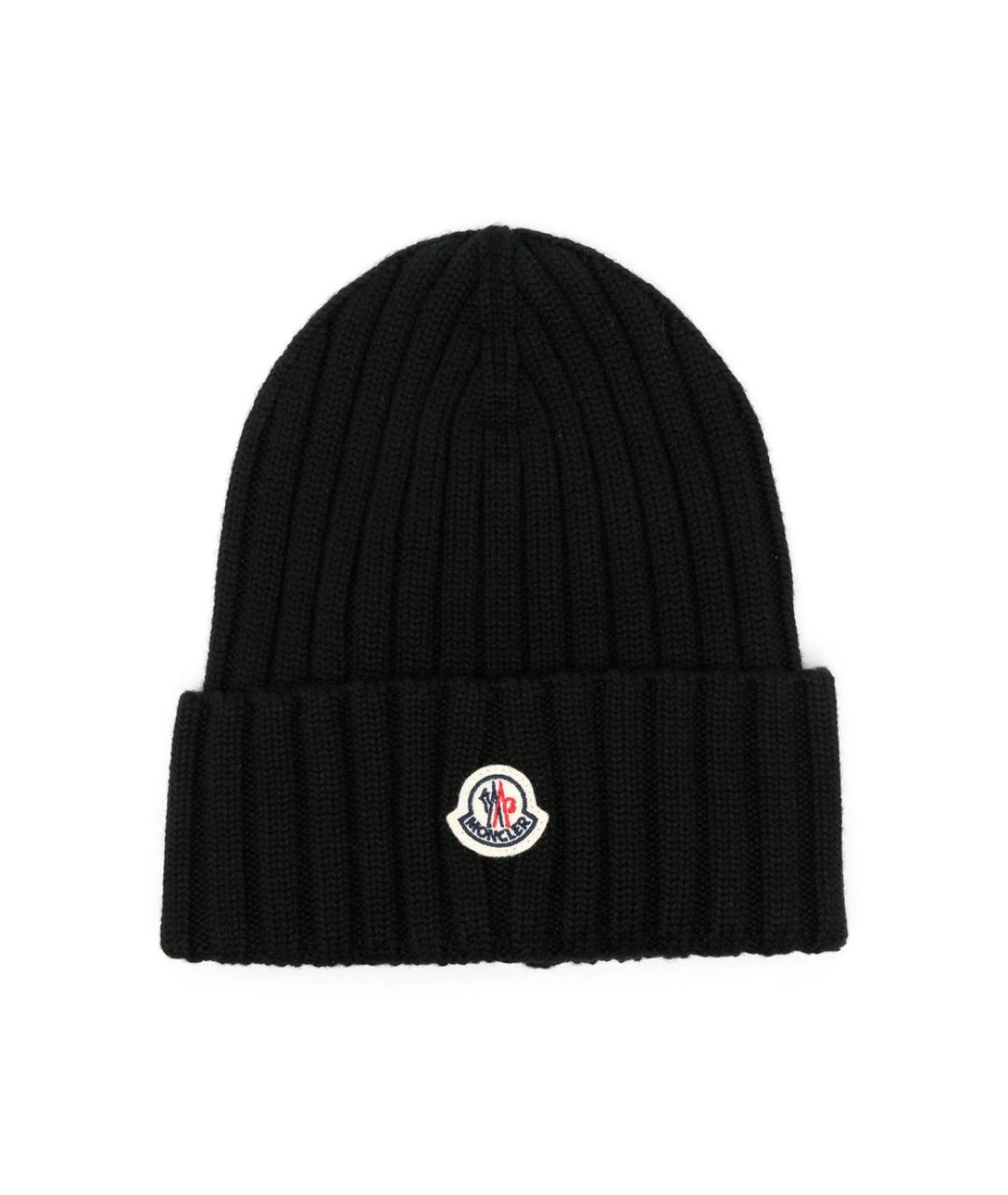 MONCLER Черная шерстяная шляпа, фото 1
