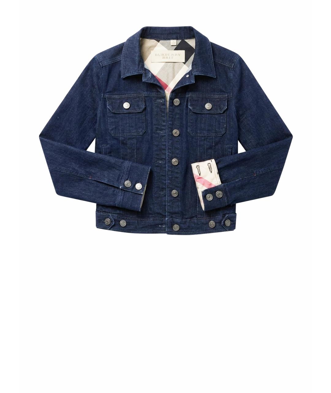 BURBERRY Темно-синяя хлопковая куртка, фото 1