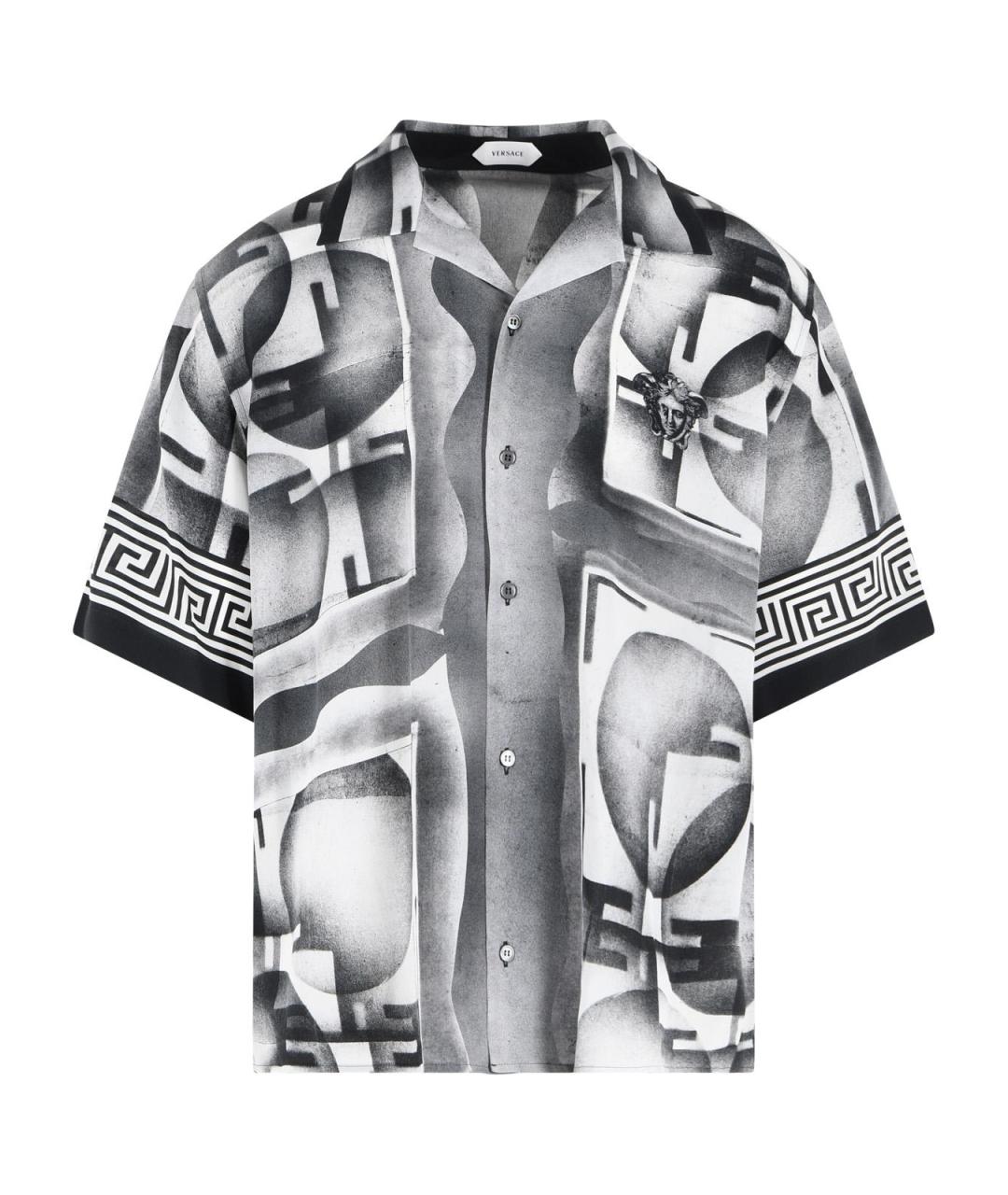 VERSACE Черная шелковая кэжуал рубашка, фото 1
