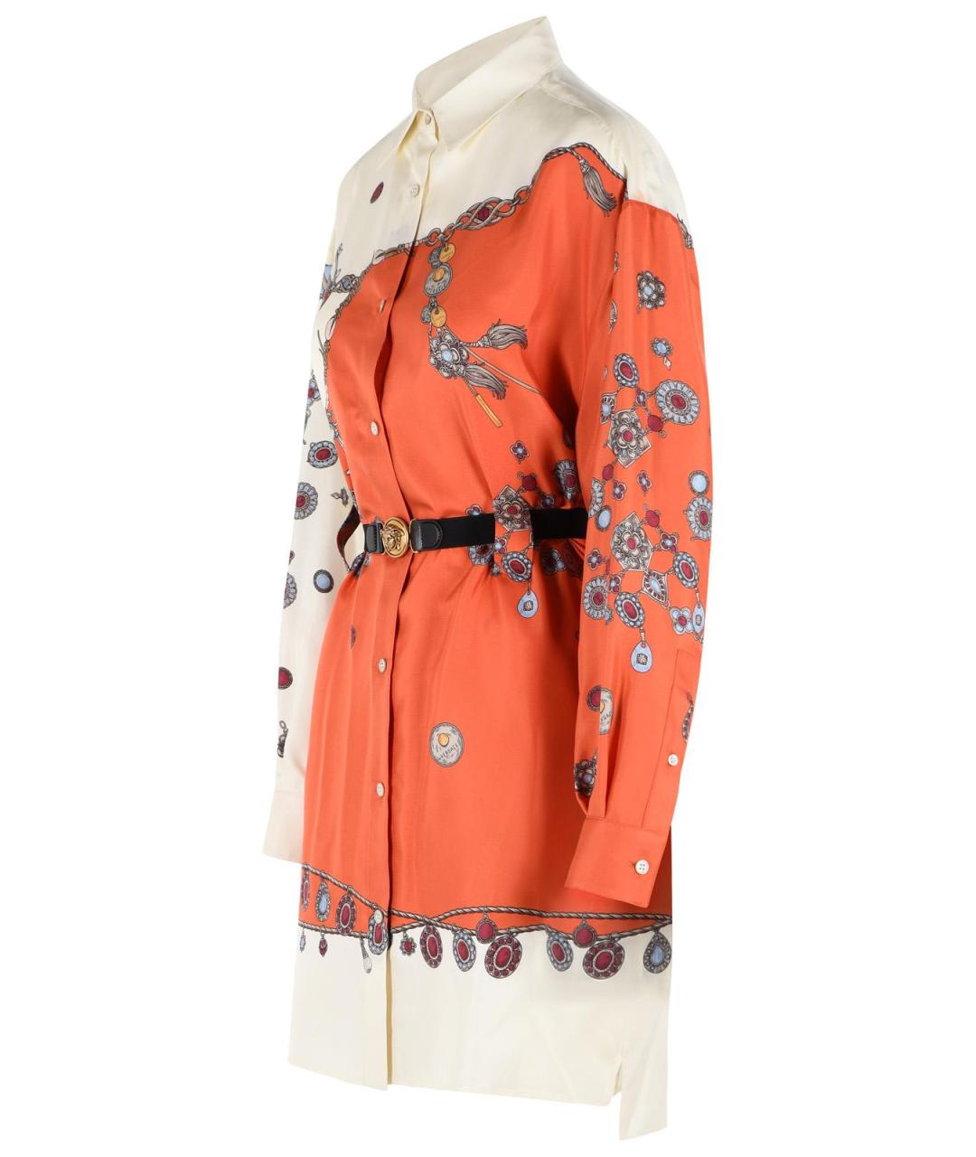 VERSACE Оранжевое шелковое коктейльное платье, фото 2