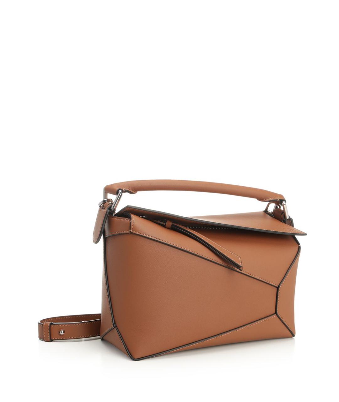 LOEWE Коричневая кожаная сумка через плечо, фото 2