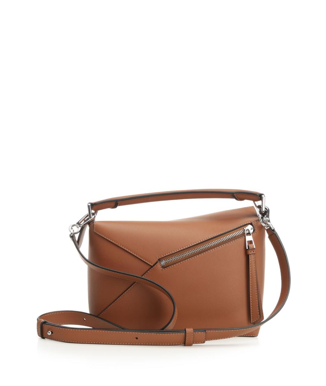 LOEWE Коричневая кожаная сумка через плечо, фото 3