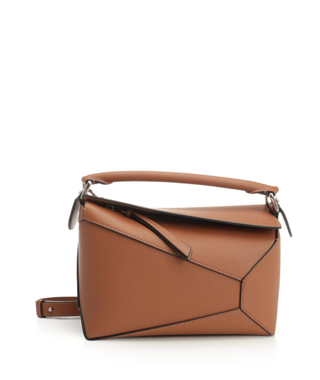 LOEWE Коричневая кожаная сумка через плечо, фото 1