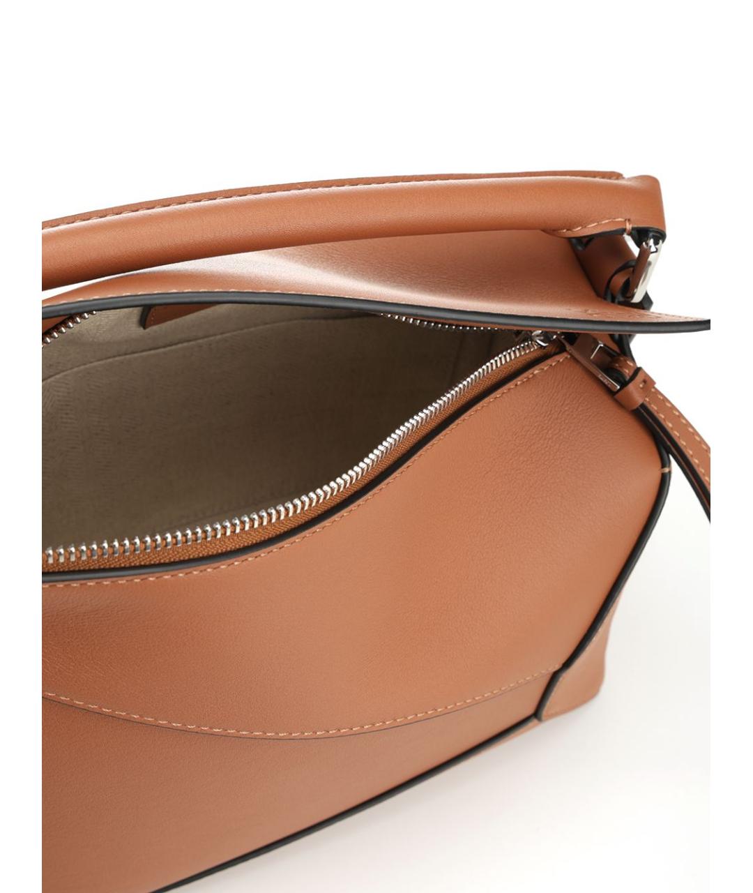 LOEWE Коричневая кожаная сумка через плечо, фото 4