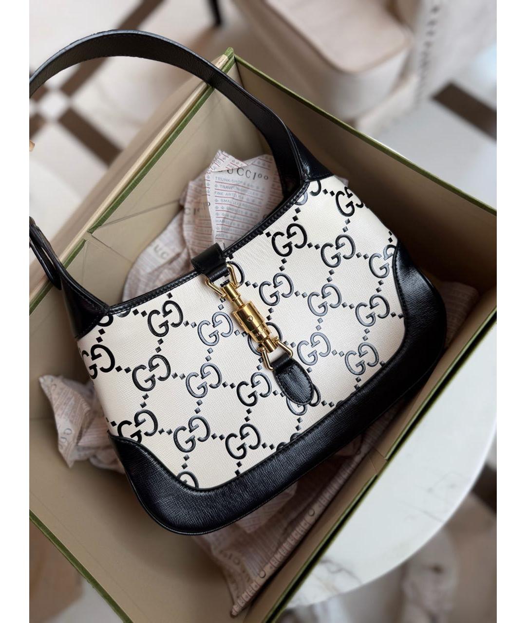 GUCCI Бежевая кожаная сумка через плечо, фото 2