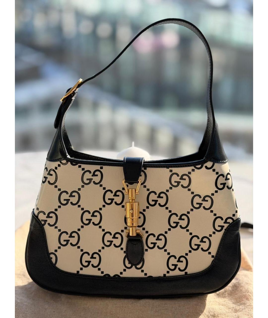 GUCCI Бежевая кожаная сумка через плечо, фото 8