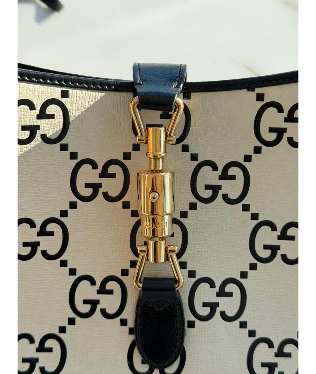 GUCCI Бежевая кожаная сумка через плечо, фото 6