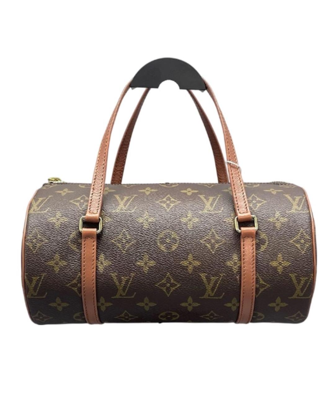 LOUIS VUITTON Коричневая кожаная сумка с короткими ручками, фото 9