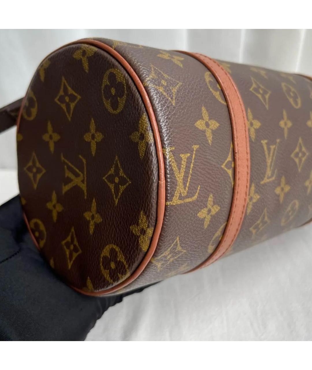 LOUIS VUITTON Коричневая кожаная сумка с короткими ручками, фото 5