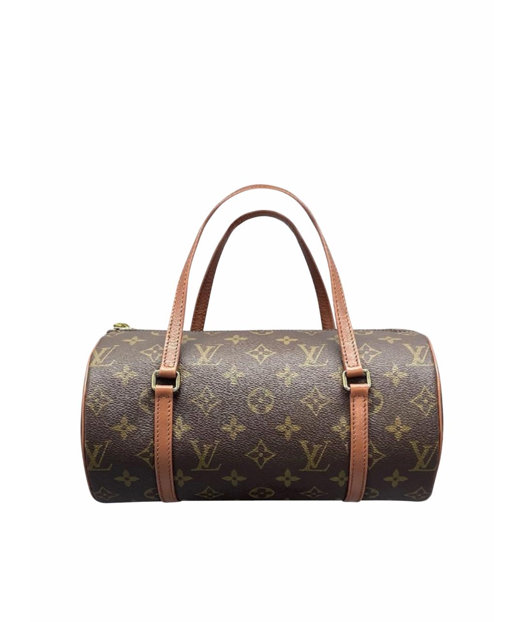 LOUIS VUITTON Коричневая кожаная сумка с короткими ручками, фото 1