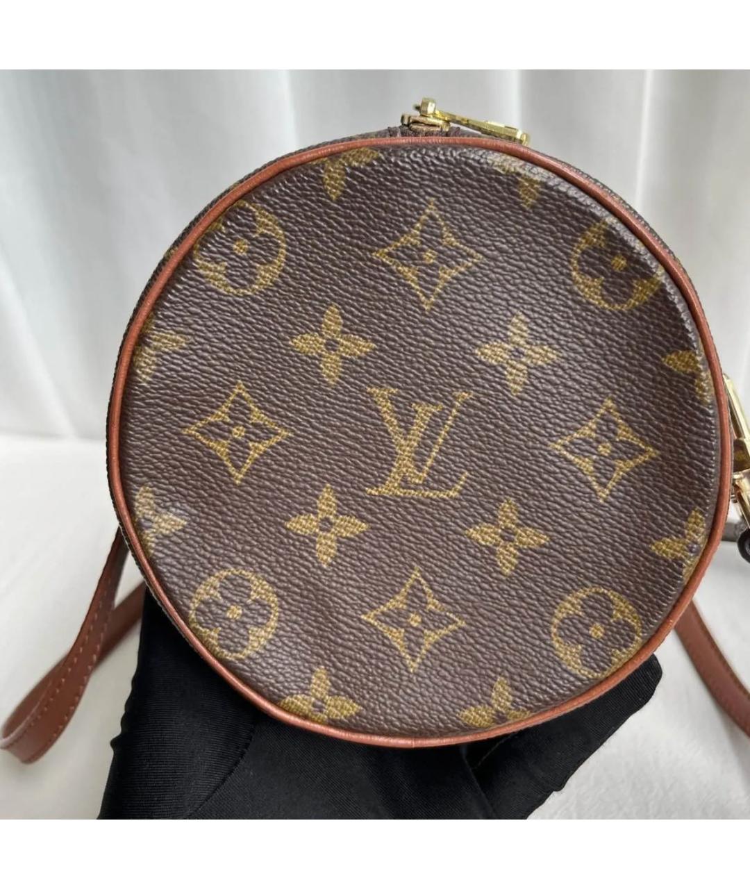 LOUIS VUITTON Коричневая кожаная сумка с короткими ручками, фото 4