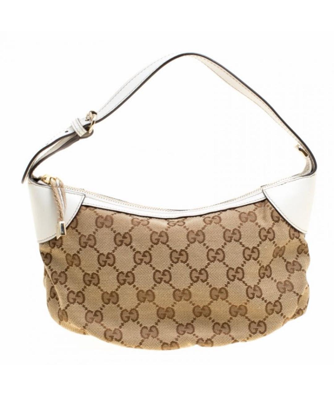 GUCCI Бежевая тканевая сумка с короткими ручками, фото 1