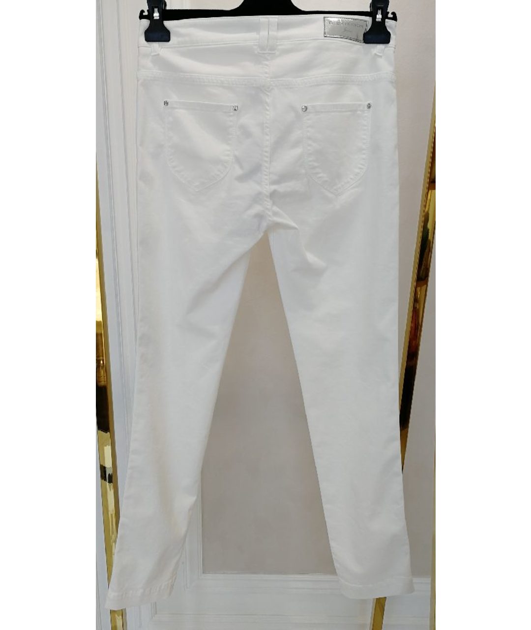 D.EXTERIOR Белые хлопко-эластановые джинсы слим, фото 2