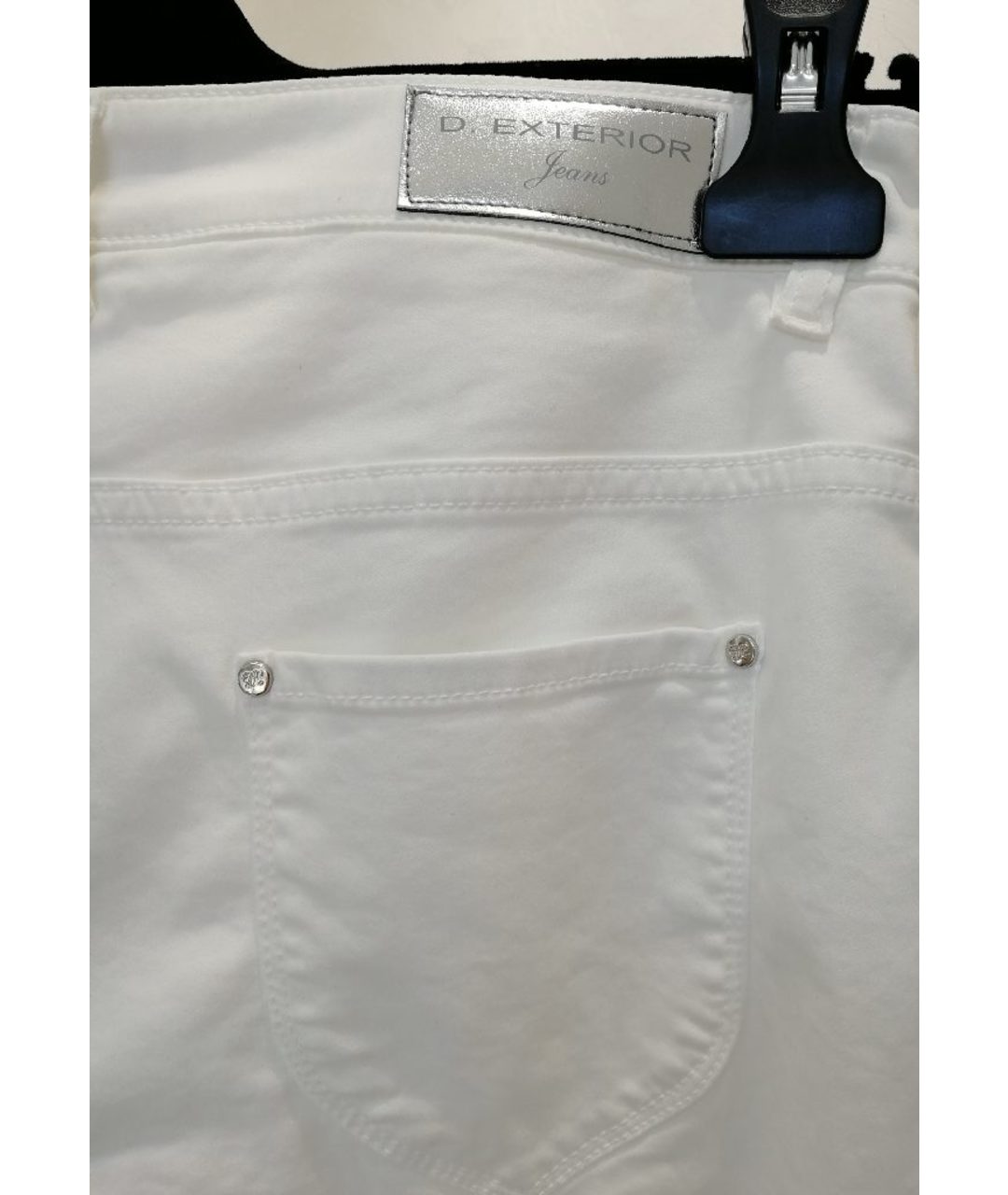 D.EXTERIOR Белые хлопко-эластановые джинсы слим, фото 4