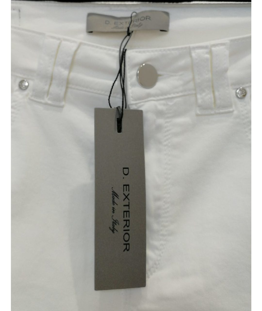 D.EXTERIOR Белые хлопко-эластановые джинсы слим, фото 3